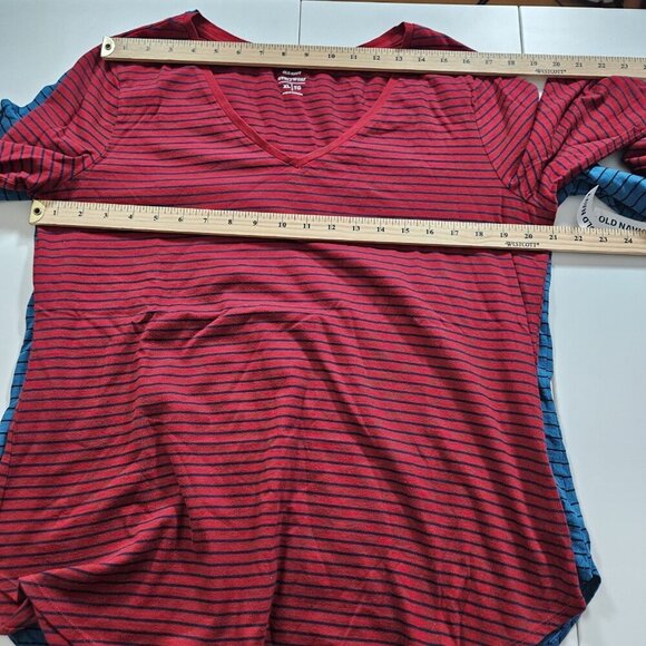 Old Navy Womens Top XL Lot of 2 Mult Stripes LS Round Neck Cottage Everywear - Picture 4 of 16